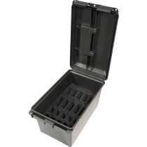 MTM Tactical Mag Can -for 10 30 Rd AR Mags & 10 double stacked Handgun mags MTMTMCLE